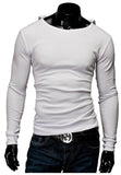 2015 New Arrival Mens Solid Tops Tees T-Shirt Men Cotton  Men's T-shirt With Hat Long Sleeve Men T- Shirt