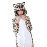 2016 Autumn and Winter Leopard Bear Unisex Adults Flannel Hooded Pajamas Cosplay Cartoon Animal Onesies Sleepwear For Men Women