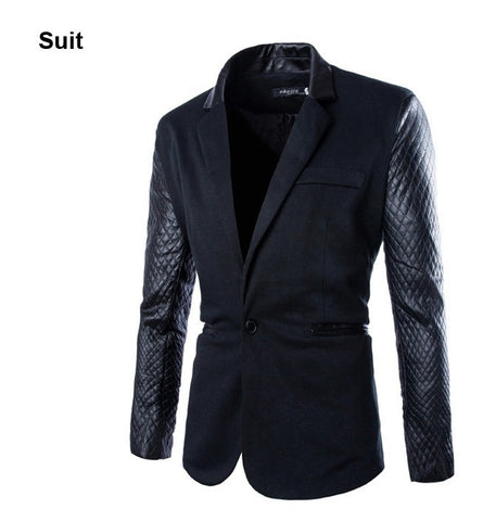 2015 New Arrival Casual Slim Fit Stylish Patchwork Mens Blazers High Quality Men's Blazer Jacket Suits