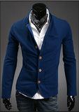 2015 new asymmetry spring autumn men's stand collar suit small color matching casual men blazer jacket