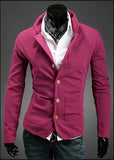 2015 new asymmetry spring autumn men's stand collar suit small color matching casual men blazer jacket