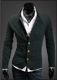 2015 new asymmetry spring autumn men's stand collar suit small color matching casual men blazer jacket