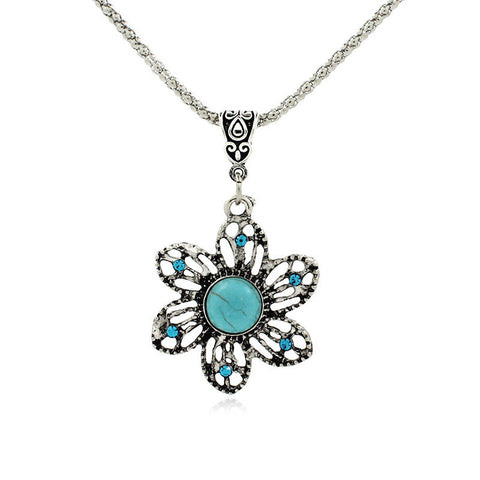 2015 Latest Popular Best-selling  Retro Bohemian Fine Sunflowers Turquoise  Pendants